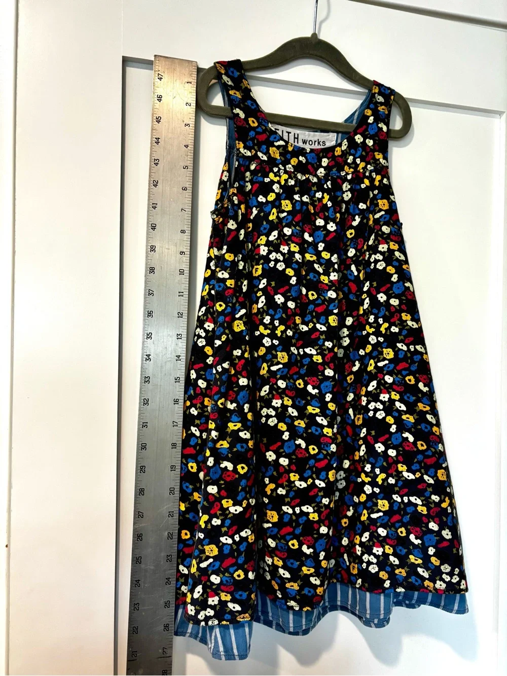 FITH Works Japanese Boutique Girls Floral Dress Striped Trim | Size 120 US 5/6